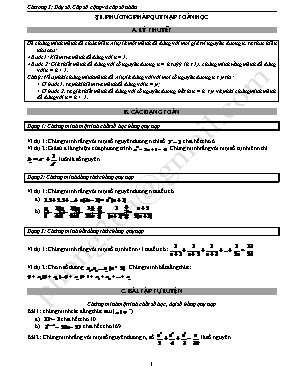 Ôn tập Đại số 11 - Chương 3 Dãy số. Cấp số cộng và cấp số nhân